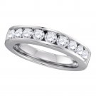 14kt White Gold Womens Round Channel-set Diamond Single Row Wedding Band Size 6