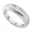 Mens Diamond Wedding Band Ring Princess CUT 14k White Gold 0.50 CT Size 8-13