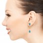 7.01 Carat 14K Solid Gold Diamond Blue Topaz Dangling Earrings Natural Gemstone
