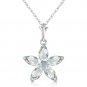 1.4 CTW 14K Solid White Gold Missouri Aquamarine Necklace