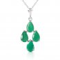1.5 CTW 14K Solid White Gold Magnanimity Emerald Necklace