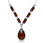 4.35 CTW 14K Solid White Gold Be Transported Garnet Necklace Womens Gemstone