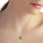 2.43 CTW 14K Solid White Gold Necklace Peridot Blue Topaz