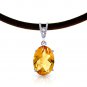 Womens 7.56 CTW 14K Solid White Gold Darkness Delayed Citrine Diamond Necklace