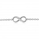 14K Solid White Gold Infiniti Bracelet with Natural Diamonds