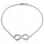 14K Solid White Gold Infiniti Bracelet with Natural Diamonds