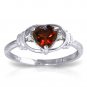 0.96 CT 14K Solid White Gold Love So High Garnet Diamond Ring Anniversary Bridal