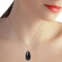 14K Solid Gold Necklace with Briolette 31x16 mm Black Onyx Classic Fine Jewelry