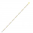 14k Tri-Color Gold Faceted Round and Barrel Shape Link Bracelet Fine Top Quality