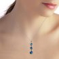 3.6 Carat 14K Solid White Gold Genie's Out Blue Topaz Necklace Womens Gemstone