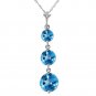 3.6 Carat 14K Solid White Gold Genie's Out Blue Topaz Necklace Womens Gemstone