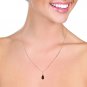 14K Solid Rose Gold Necklace withNatural Diamond & Garnet Classic Fine Jewelry