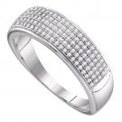 0.33 Carat 10k White Gold Mens Diamond Band Wedding Anniversary Ring Size 8-13