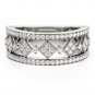 Diamond Studded Square Motif Ring in 14k White Gold (1/2 cttw)
