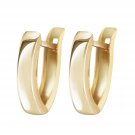 14K Solid Gold Precious Gift Huggie Earrings Womens Classy Jewelry Layering