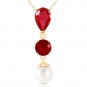5.05 CTW 14K Solid Gold Power Of Pleasure Ruby pearl Necklace Womens Gemstone