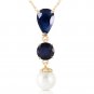 5.05 Carat 14K Solid Gold Stamp Your Love Sapphire pearl Necklace Womens Pendant