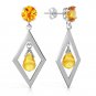 2.4 CTW 14K Solid Gold Celebratory Citrine Earrings