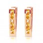 0.7 CTW 14K Solid Rose Gold Oval Huggie Earrings Citrine