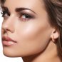 0.7 CTW 14K Solid Rose Gold Oval Huggie Earrings Citrine