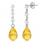 3.3 Carat 14K Solid White Gold I Surrender Citrine Diamond Earrings Cute Fashion