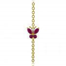 0.6 Carat 14K Solid Gold Butterfly Bracelet Ruby