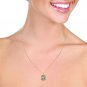 6.5 CTW 14K Solid Gold Necklace Octagon Green Amethyst