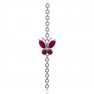 0.6 Carat 14K Solid White Gold Butterfly Bracelet Ruby