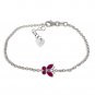 0.6 Carat 14K Solid White Gold Butterfly Bracelet Ruby