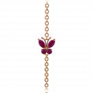 0.6 Carat 14K Solid Rose Gold Butterfly Bracelet Ruby