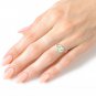 14K Solid Rose Gold Ring with Natural 10.0 mm Heart Green Amethyst Gemstone