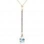 1.8 CTW 14K Solid Gold Necklace Diamond Aquamarine