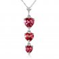 3.03 CTW 14K Solid White Gold Single Tendril Pink Topaz Necklace Fine Fashion