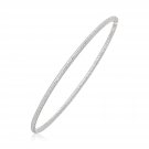 14k White Gold Thin Textured Stackable Bangle Womens Genuine Fashion Bracelet