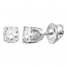 1/2 Ct Elegant Genuine Diamond Stud Earrings REAL 14k White Gold Bridal Fashion