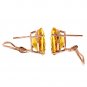 13 Carat 14K Solid Rose Gold French Clips Earrings Natural Citrine