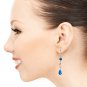 3.97 Carat 14K Solid White Gold Chandelier Earrings Natural Diamond Blue Topaz