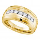 High Polish Mens REAL Diamond Wedding Band RING 3/4 CT Carat 10k White Gold