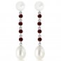 11 Carat 14K Solid White Gold I Feel Safe Garnet pearl Earrings Cute Fashion