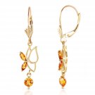 0.8 Carat 14K Solid Gold Flutter Fly Citrine Earrings Cute Fashion Jewelry