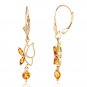 0.8 Carat 14K Solid Gold Flutter Fly Citrine Earrings Cute Fashion Jewelry