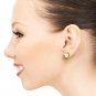14K Solid Rose Gold Women's Stud Fashion Earrings with Natural Peridots & pearls