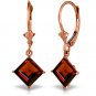 3.2 Carat 14K Solid Rose Gold Garnet Simplicity Earrings Womens Natural Gemstone