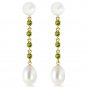 11 CTW 14K Solid Gold pearly View Peridot pearl Earrings Cute Fashion Jewelry