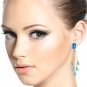 15.5 Carat 14K Solid Gold Playful Blue Topaz Earrings