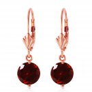 3.1 CTW 14K Solid Rose Gold Garnet Fantasy Earrings Womens Natural Gemstone