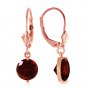 3.1 CTW 14K Solid Rose Gold Garnet Fantasy Earrings Womens Natural Gemstone