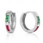 1.28 CTW 14K Solid White Gold City Inside Me Multi Gemstones Earrings