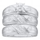 14k White Gold His & Her Round Diamond Matching Bridal Wedding Ring Set