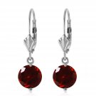 3.1 Carat 14K Solid White Gold Notwith standing Garnet Earrings